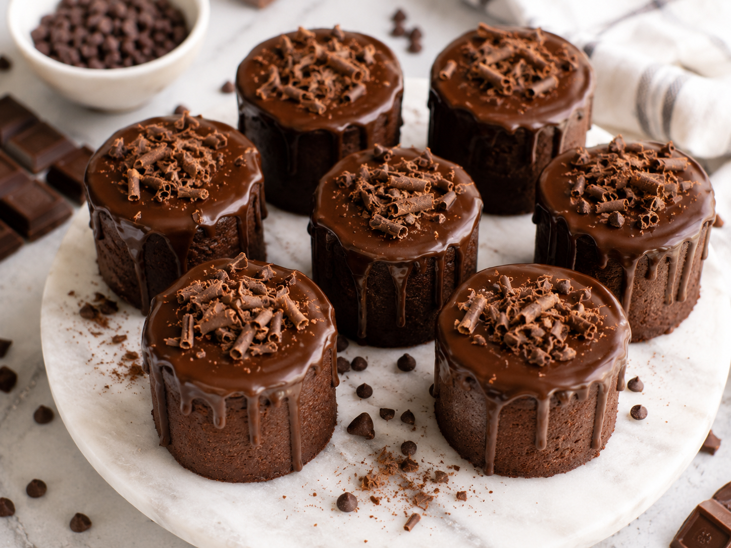Mini pasteles de chocolate